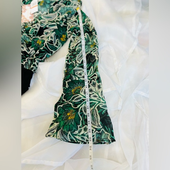 Band Of The Free THE BONNIE EMERALD FLORAL LONG SLEEVE BODYSUIT Size Small - Picture 6 of 10